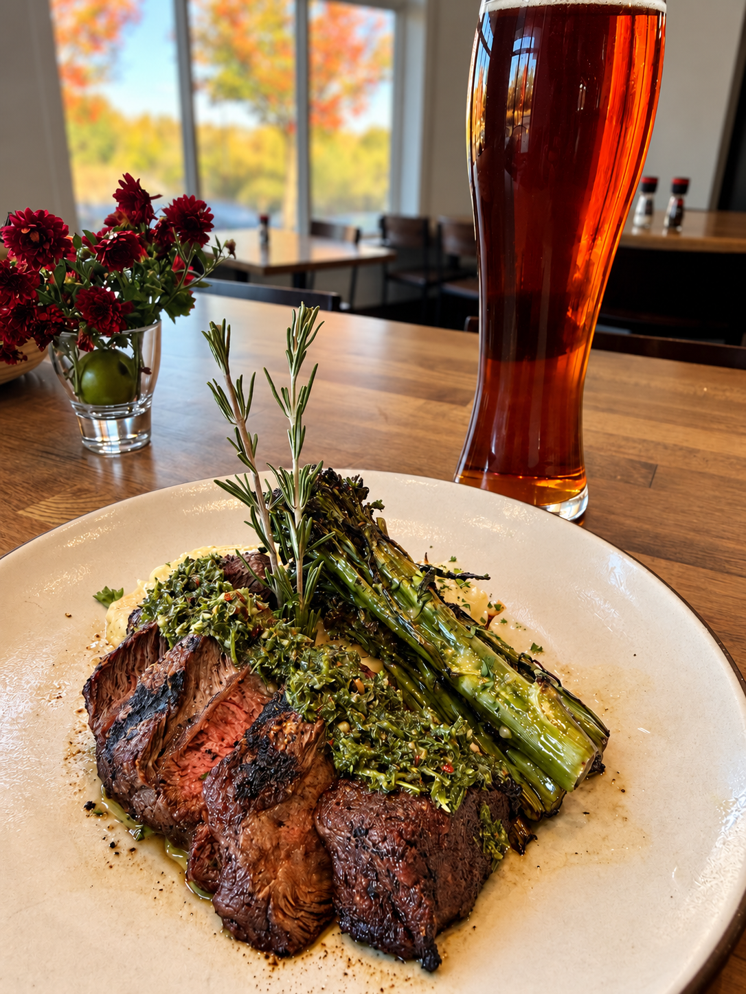 steak-dinner-with-amber-beer